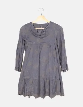 Zara Vestido gris estampado