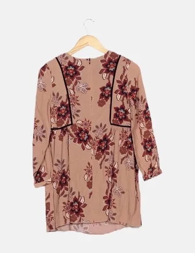 Zara Vestido marrón floral